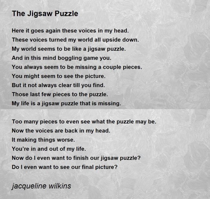 Puzzle poem children poetry happy poems january poemsearcher